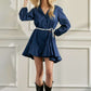 SOLID FLARE SHIRT DRESS