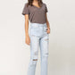 Super High Rise Distressed Crop Straight Jeans