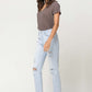 Super High Rise Distressed Crop Straight Jeans