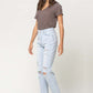 Super High Rise Distressed Crop Straight Jeans