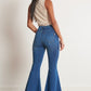 High Waisted Distressed Flare