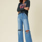 Distressed Wide Fit Jeans