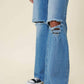 Distressed Wide Fit Jeans