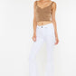 Mid Rise White Flare Jeans