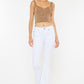 Mid Rise White Flare Jeans