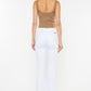 Mid Rise White Flare Jeans