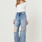 High Rise Wide Leg In Vintage Acid Wash