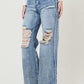 High Rise Wide Leg In Vintage Acid Wash