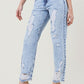 High Waisted Straight Leg In Vintage Acid Wash