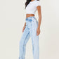 High Rised Color Block Boyfriend Jeans