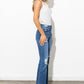 High Waisted Distressed Bootcut