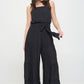 ELASTIC STRAP TIERED JUMPSUIT