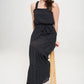 ELASTIC STRAP TIERED JUMPSUIT