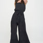 ELASTIC STRAP TIERED JUMPSUIT