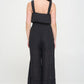 ELASTIC STRAP TIERED JUMPSUIT