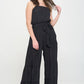 ELASTIC STRAP TIERED JUMPSUIT