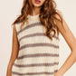 Chunky Stripe Sleeveless Sweater Top