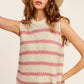 Chunky Stripe Sleeveless Sweater Top