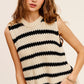 Chunky Stripe Sleeveless Sweater Top