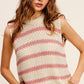 Chunky Stripe Sleeveless Sweater Top