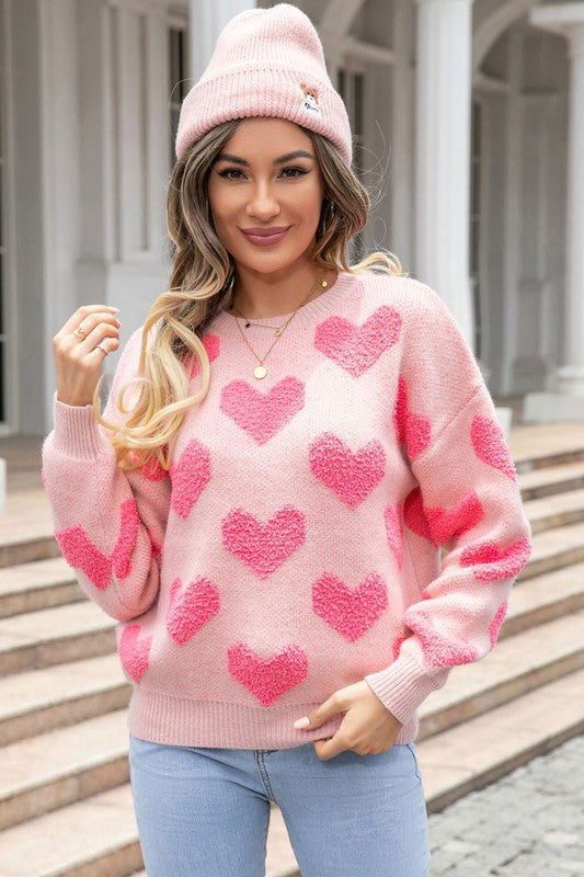 Heart Print Sweater