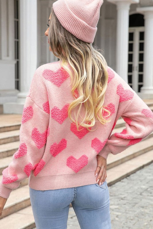 Heart Print Sweater