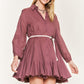 SOLID FLARE SHIRT DRESS