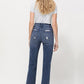 Distressed High Rise Cropped denim