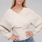 Cross Wrap Pullover Sweater