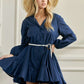 SOLID FLARE SHIRT DRESS