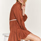 SOLID FLARE SHIRT DRESS