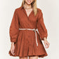 SOLID FLARE SHIRT DRESS