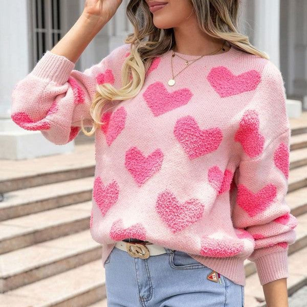 Heart Print Sweater