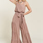 ELASTIC STRAP TIERED JUMPSUIT