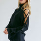 Solid Turtleneck Cutout Long Sleeve Sweater