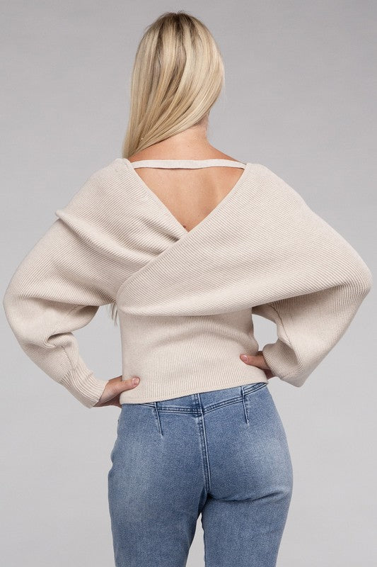 Cross Wrap Pullover Sweater