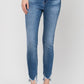 HIGH RISE ANKLE SKINNY HEM DETAILS