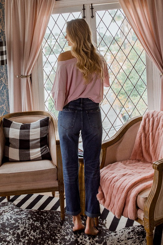 Woman in cropped jeans