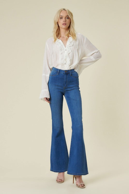 Woman in Flare jeans