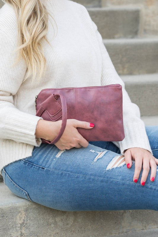 Plum colored clutch