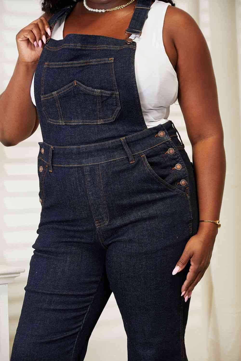 High Waist Classic Denim Overalls