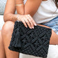 Black macrame clutch