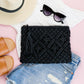 Black macrame clutch