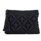 Black macrame clutch