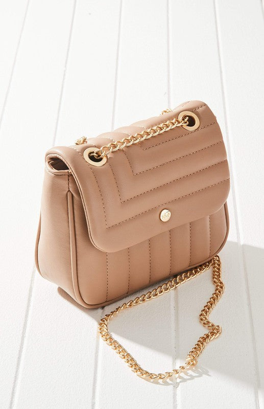 Nude colored shoulder bag