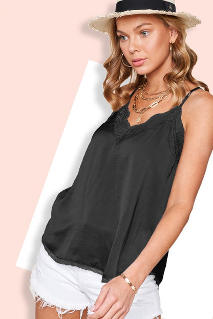 Woman in Black camisole