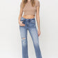 High Rise Crop Straight Jeans