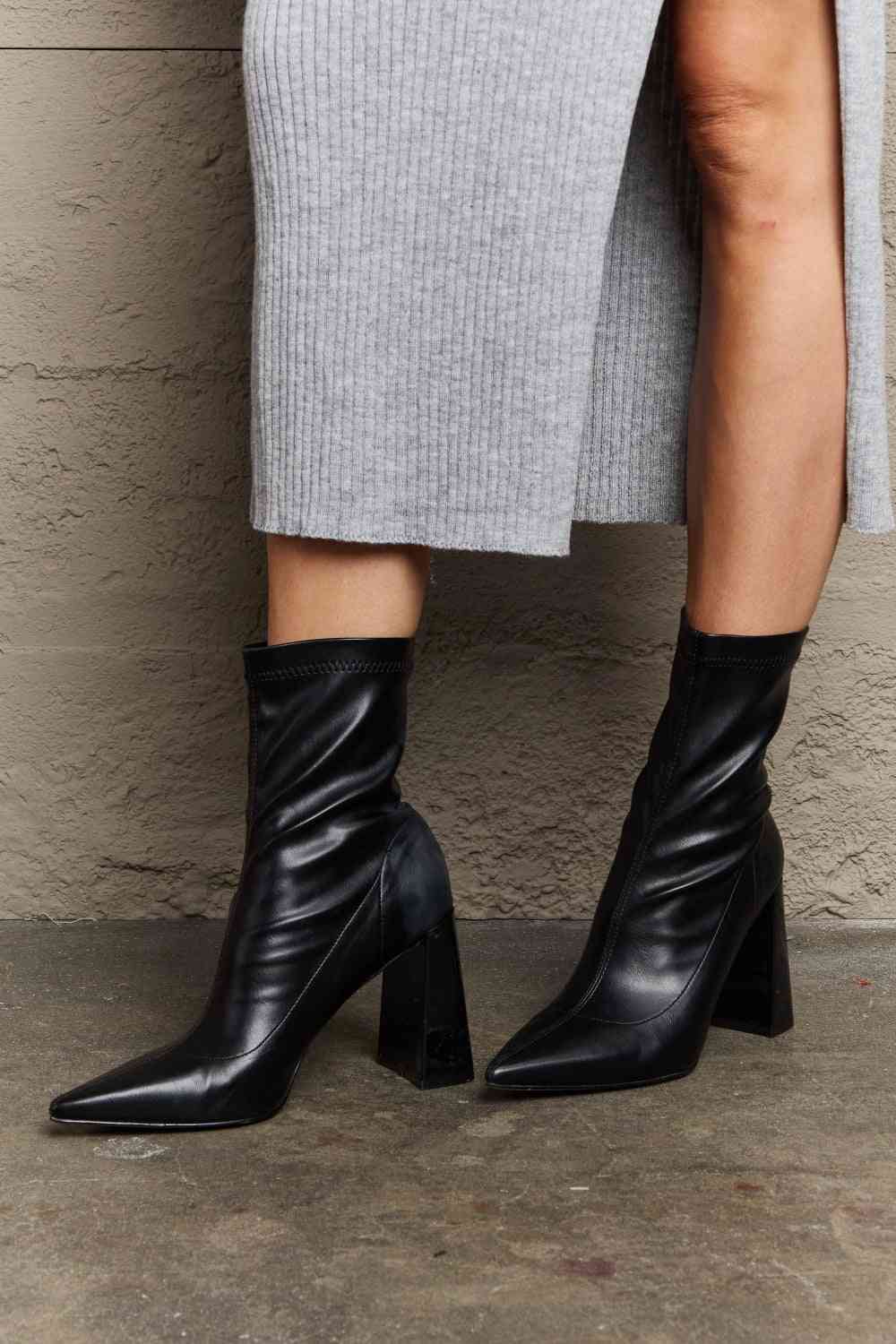 Block Heel Sock Boots