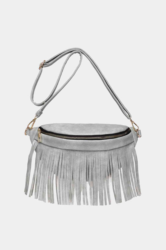 Fringed Leather Sling Bag