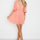 Short dress with flutter sleeve and ruffle trim